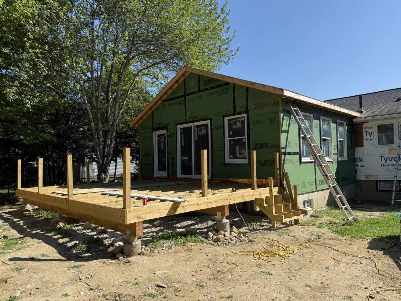 Addition & Deck Framing project on the South Shore by CB Builders Corp.