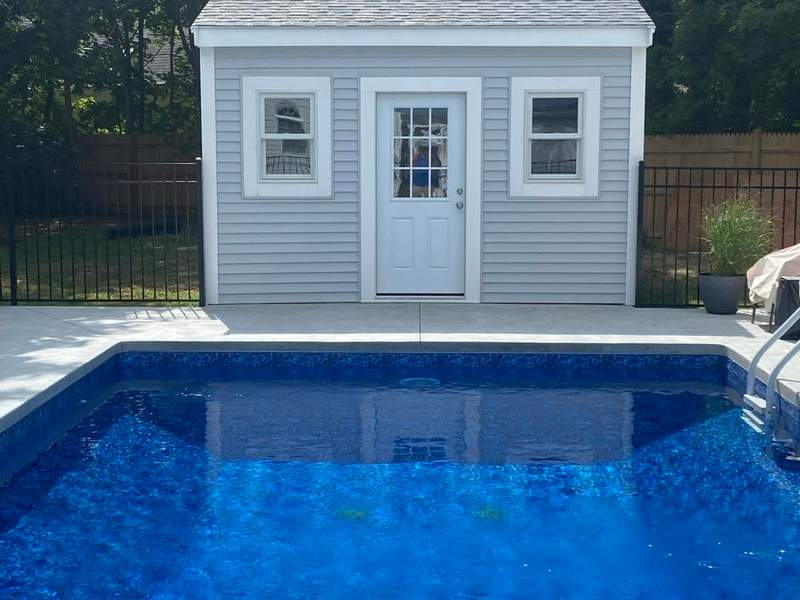 Poolside Shed Build project on the South Shore by CB Builders Corp.
